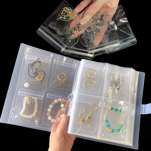 Album à bijoux - livre de rangement et présentoir à bijoux, antirouille avec grilles transparents
